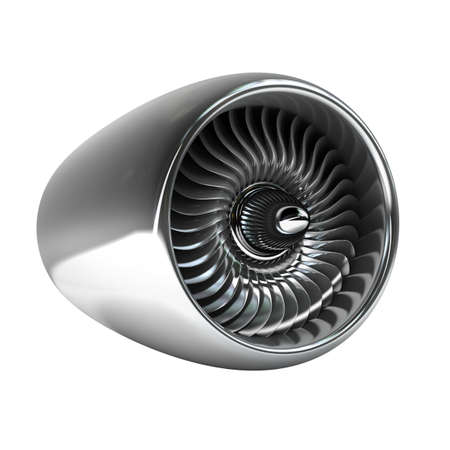 Jet engine isolated on white background High resolution 3d 