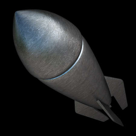 Bomb isolated on black background High resolution 3dの写真素材