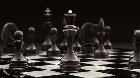 chess queen background 3d illustration. high resolution 