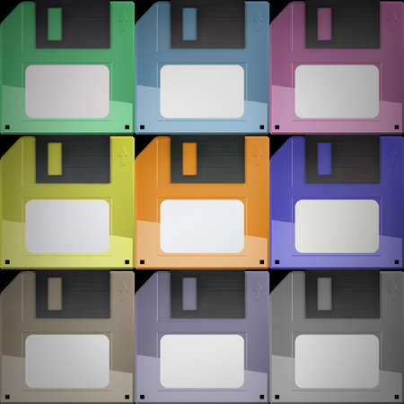 Abstract background. color Magnetic floppy disc. High resolution 3d の写真素材
