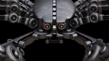 3d robot Scorpion isolated on black background High resolution の写真素材