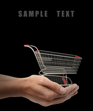Man hand holding object  isolated on black background. High resolutionの写真素材
