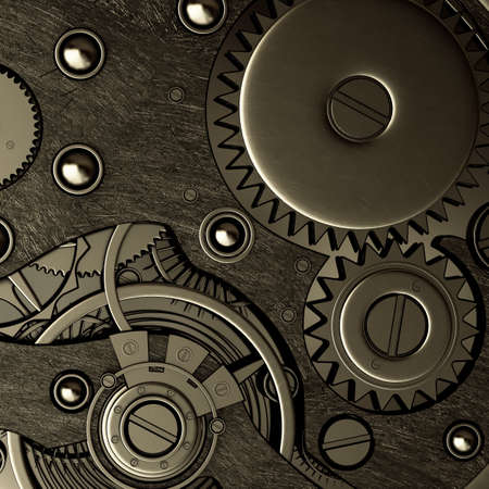 Close up watch mechanism. technology abstract background. High resolution 3d 