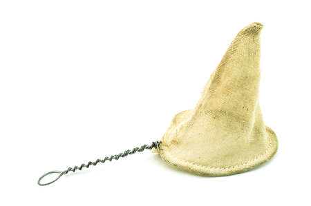 Tea bag isolated on white backgroundの写真素材