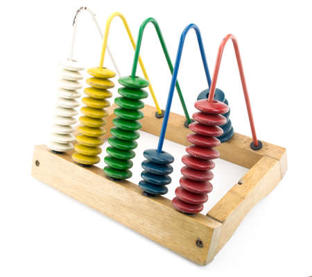 Pyramid colored wooden rings isolate on white background