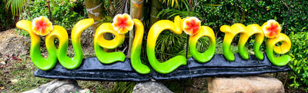 Welcome signの写真素材