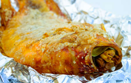 Salt grilled fishの写真素材