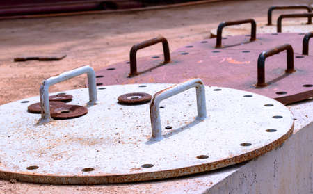 group of metal coverの写真素材