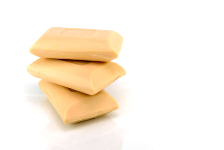 Stack of Soap Bars on white の写真素材