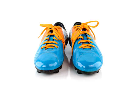 Footbal boots. Soccer boots. Isolated on white.の写真素材