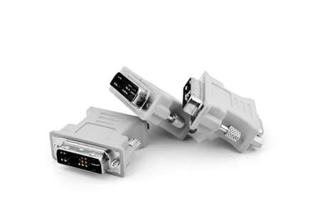 VGA to DVI display converter on white background