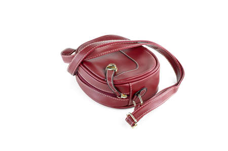 luxury leather female bag isolated on white backgroundの写真素材