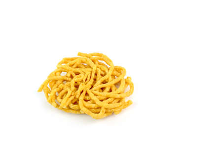 Crispy Noodles isolated on white backgroundの写真素材