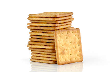 salty crackers isolated on white background