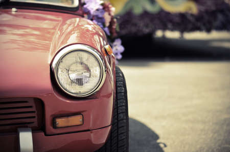 headlight of a vintage classic carの写真素材