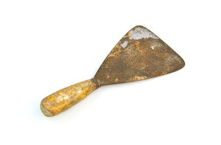 vintage putty knife isolated on white