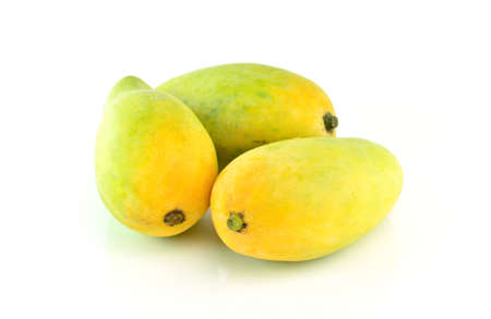Mango fruit isolated on white backgroundの写真素材