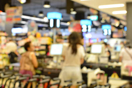 Blur background people shopping in department storeの写真素材