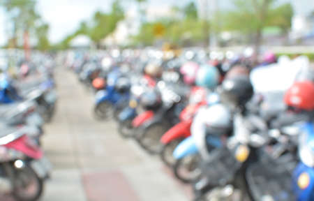 Blur motorcycle parkingの写真素材