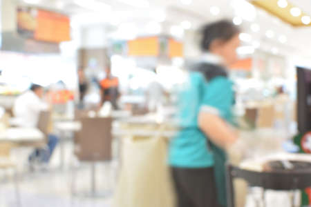abstract blurred food court and peopleの写真素材