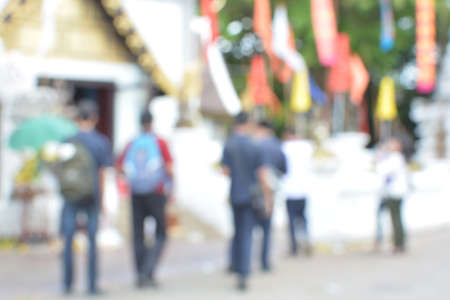 Youngs motion blur in the templeの写真素材