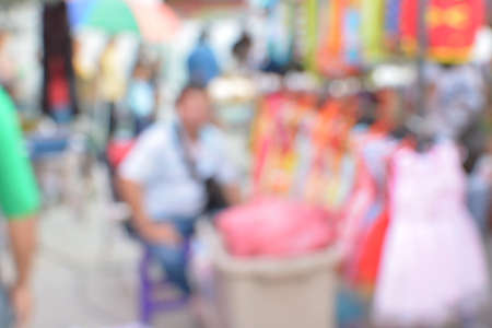 blur crowd on the outdoor market and abstract blur backgroundの写真素材