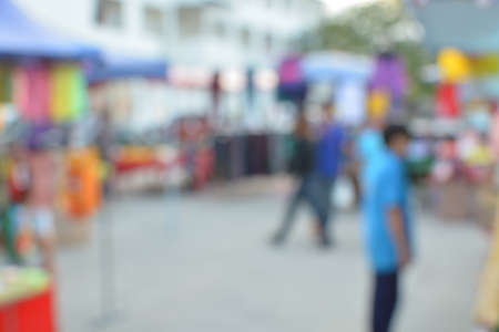 blur crowd on the outdoor market and abstract blur backgroundの写真素材