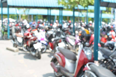 Blur motorcycle parkingの写真素材