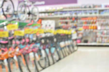 blur parked bikes in storeの写真素材