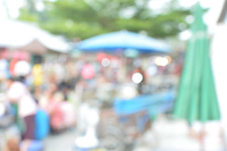 blur crowd on the outdoor market and abstract blur backgroundの写真素材