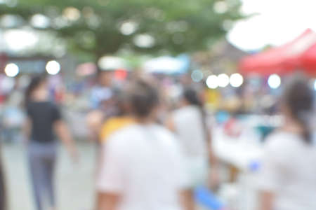 blur crowd on the outdoor market and abstract blur backgroundの写真素材