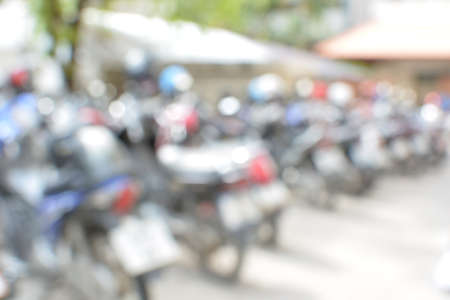 Blur motorcycle parkingの写真素材