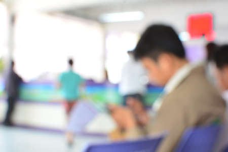 Customers waiting to be servedの写真素材