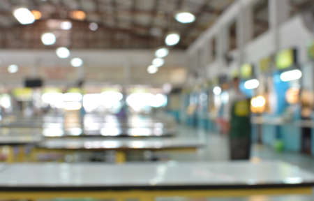 blur canteen with bright bokehの写真素材