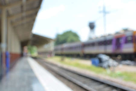 blur image train in the stationの写真素材