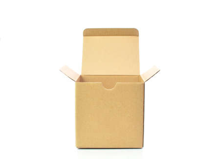 cardboard box on white backgroundの写真素材