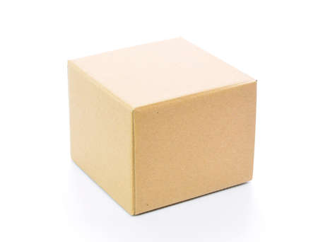 cardboard box on white backgroundの写真素材