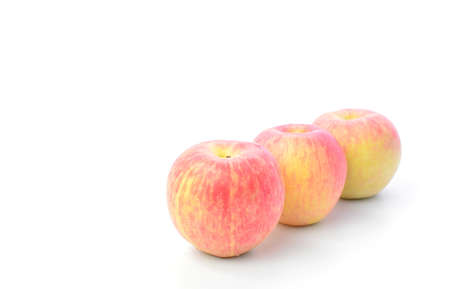 Red apples on white backgroundの写真素材