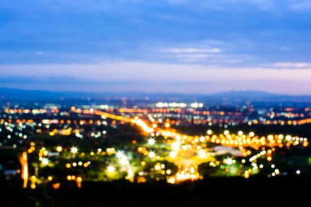 Blur photo cityscape at twilight time
