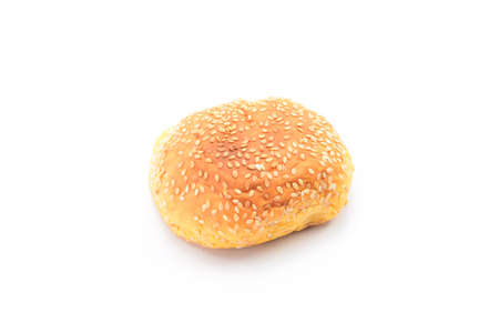 buns sprinkled with sesame seeds on a white backgroundの写真素材