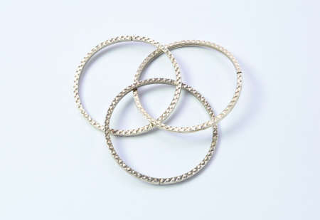 macro focus bracelets on white background
