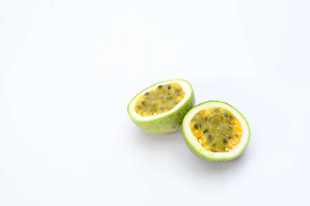passion Fruit isolated on white backgroundの写真素材