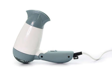 Hair dryer on white backgroundの写真素材