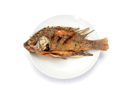 Fried Tilapia fish fried on plate