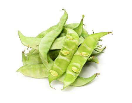 lablab bean or Dolichos bean on white background
