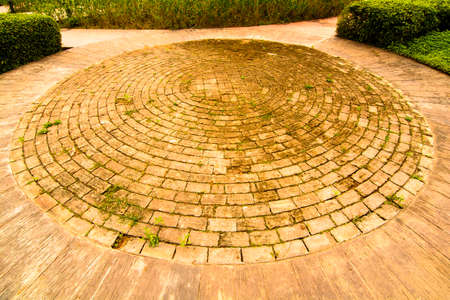 patio paving circle designの写真素材