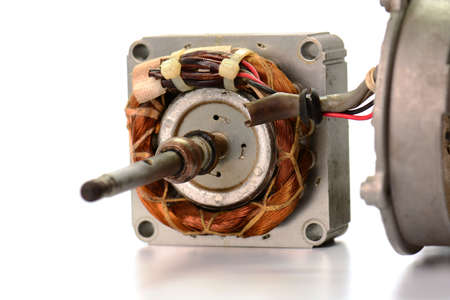 copper coil of electrical motor Isolated on white