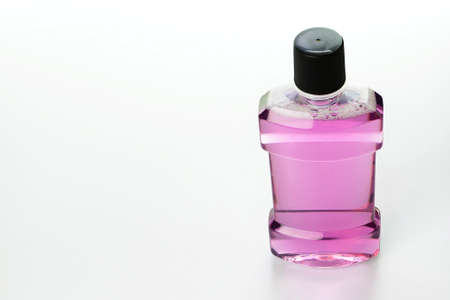 Dental tooth rinse on white backgroundの写真素材
