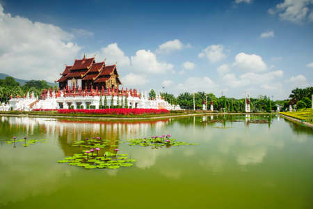 The Royal Pavilion (Ho Kham Luang) in Royal Park Rajapruek Chiang Mai, Thailandのeditorial素材