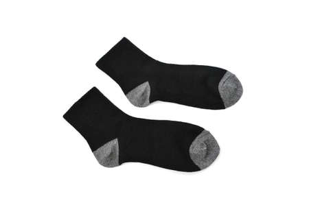 Pair of socks isolated on a white backgroundの写真素材